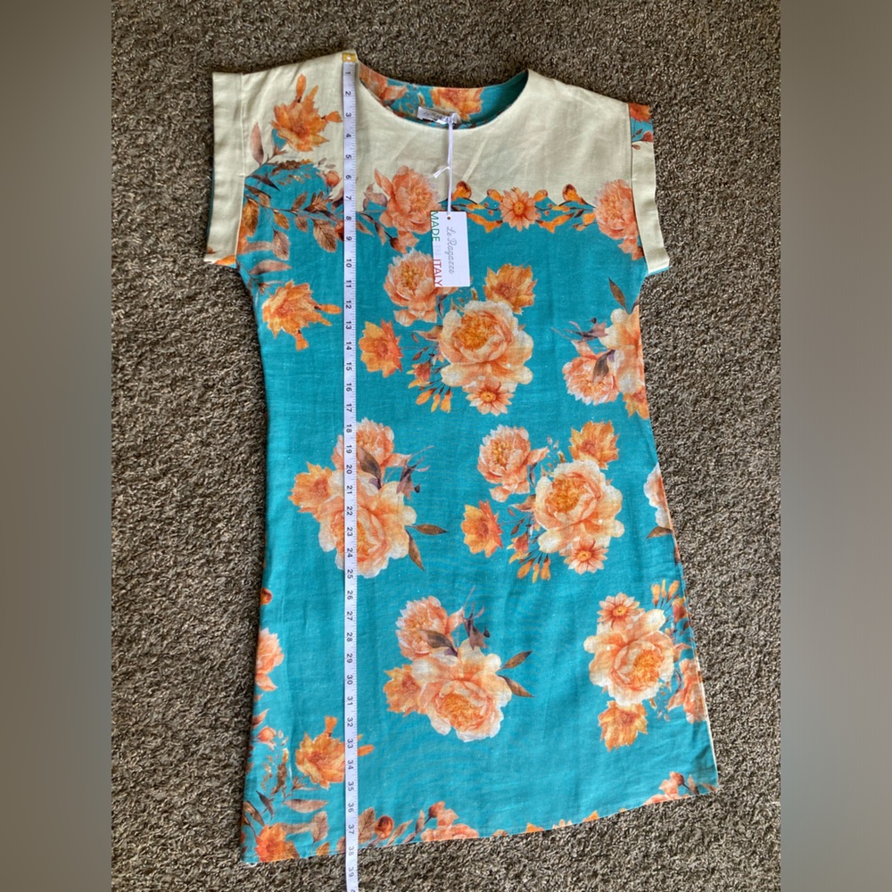 La Ragarre Italian Linen Floral Dress-Size M- New With Tags. - Picture 4 of 8